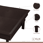 Futón Sofá Cama 2 cuerpos Simply - Ecocuero Café 3