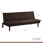 Futón Sofá Cama 2 cuerpos Simply - Ecocuero Café 4