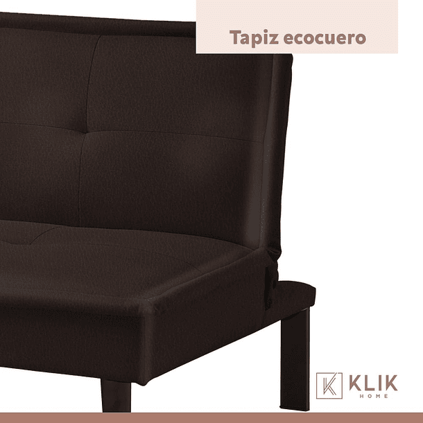 Futón Sofá Cama 2 cuerpos Simply - Ecocuero Café 5