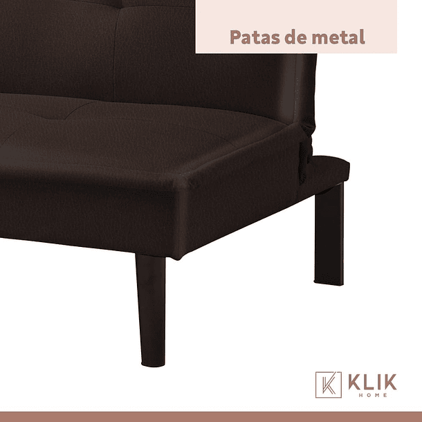 Futón Sofá Cama 2 cuerpos Simply - Ecocuero Café 7