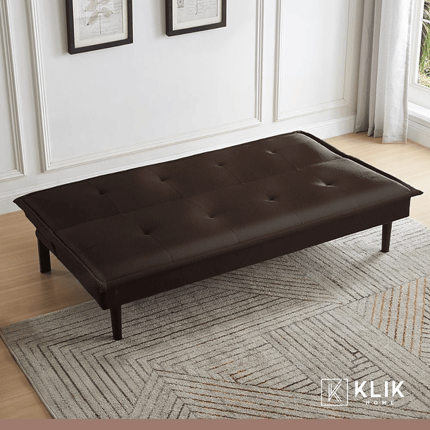 Futón Sofá Cama 2 cuerpos Simply - Ecocuero Café 8