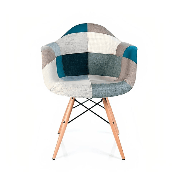 Butaca Sitial Eames Patchwork Acolchado - Celeste 1