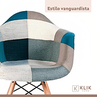Butaca Sitial Eames Patchwork Acolchado - Celeste 17