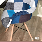 Butaca Sitial Eames Patchwork Acolchado - Celeste 18