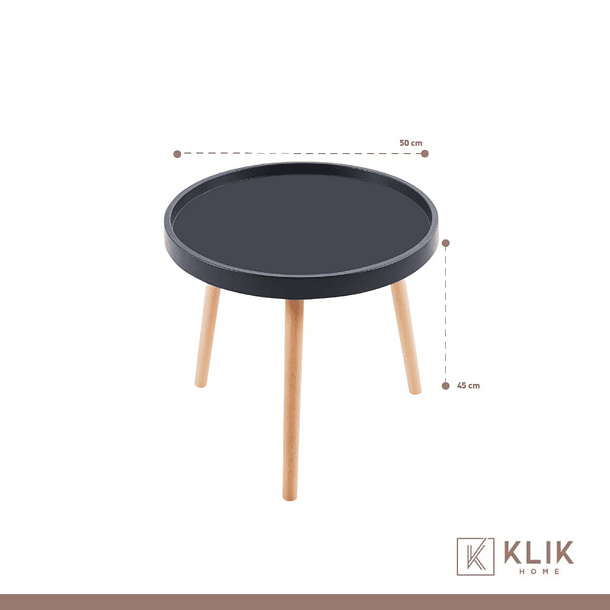 Mesa Lateral Pequeña Redonda Eames - Negra 4