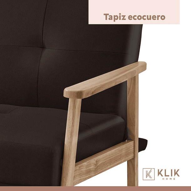 Futón Sofá Cama 3 cuerpos Amelia - Ecocuero Café 5