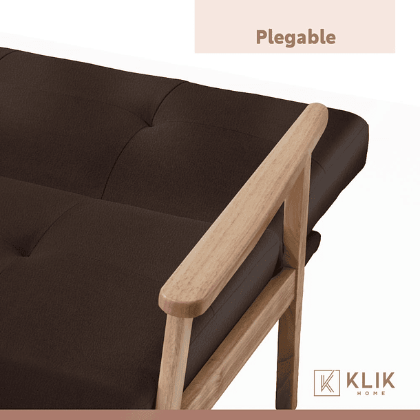 Futón Sofá Cama 3 cuerpos Amelia - Ecocuero Café 6