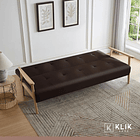Futón Sofá Cama 3 cuerpos Amelia - Ecocuero Café 8