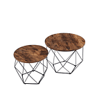 Juego dos mesas de centro lateral Madison enrejada - Natural 1