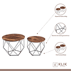 Juego dos mesas de centro lateral Madison enrejada - Natural 3