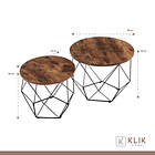 Juego dos mesas de centro lateral Madison enrejada - Natural 4