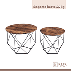 Juego dos mesas de centro lateral Madison enrejada - Natural 5