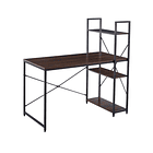 Escritorio Industrial Home Office con Repisas Oslo - Madera Oscura Walnut 2