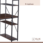 Escritorio Industrial Home Office con Repisas Oslo - Madera Oscura Walnut 14