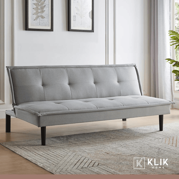 Futón Sofá Cama 2 cuerpos Simply - Lino Gris 2