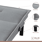 Futón Sofá Cama 2 cuerpos Simply - Lino Gris 3