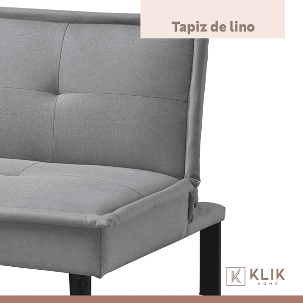 Futón Sofá Cama 2 cuerpos Simply - Lino Gris 5
