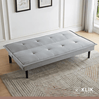 Futón Sofá Cama 2 cuerpos Simply - Lino Gris 8