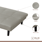 Futón Sofá Cama 2 cuerpos Sofía - Ecocuero Gris 3