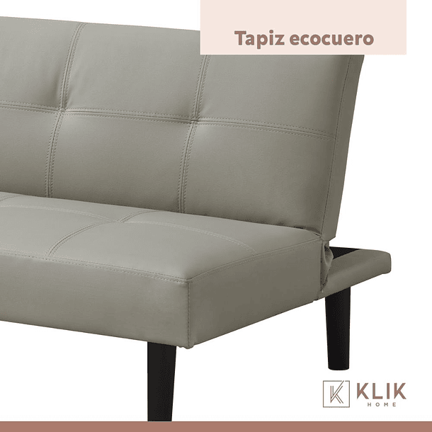 Futón Sofá Cama 2 cuerpos Sofía - Ecocuero Gris 5