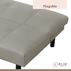 Futón Sofá Cama 2 cuerpos Sofía - Ecocuero Gris 6