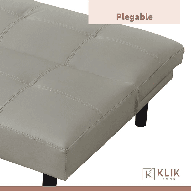 Futón Sofá Cama 2 cuerpos Sofía - Ecocuero Gris 6