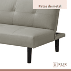 Futón Sofá Cama 2 cuerpos Sofía - Ecocuero Gris 7