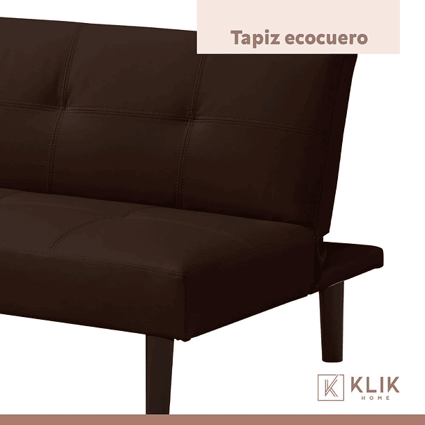 Futón Sofá Cama 2 cuerpos Sofía - Ecocuero Café 5