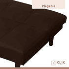 Futón Sofá Cama 2 cuerpos Sofía - Ecocuero Café 6
