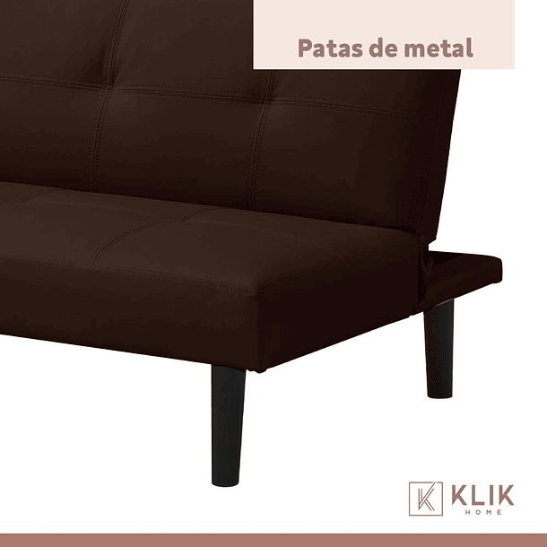 Futón Sofá Cama 2 cuerpos Sofía - Ecocuero Café 7