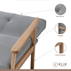 Futón Sofá Cama 3 cuerpos Amelia - Lino Gris 3