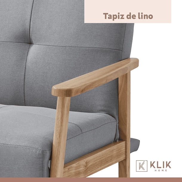 Futón Sofá Cama 3 cuerpos Amelia - Lino Gris 5