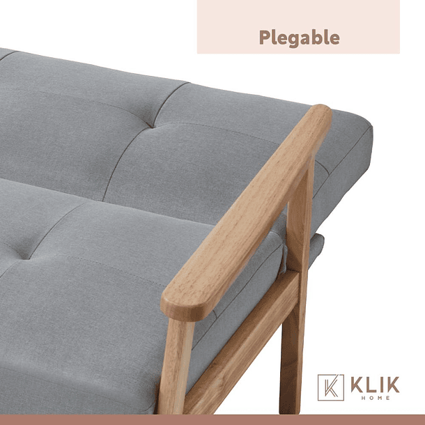 Futón Sofá Cama 3 cuerpos Amelia - Lino Gris 6