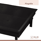 Futón Sofá Cama 2 cuerpos Simply - Ecocuero Negro 6
