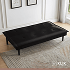 Futón Sofá Cama 2 cuerpos Simply - Ecocuero Negro 8