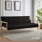 Futón Sofá Cama 3 cuerpos Amelia - Ecocuero Negro 2