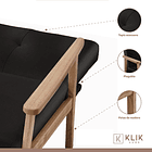 Futón Sofá Cama 3 cuerpos Amelia - Ecocuero Negro 3