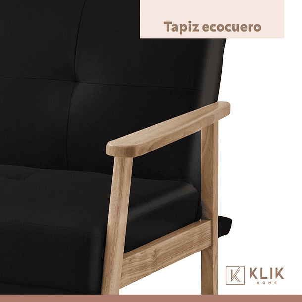 Futón Sofá Cama 3 cuerpos Amelia - Ecocuero Negro 5