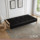 Futón Sofá Cama 3 cuerpos Amelia - Ecocuero Negro 8