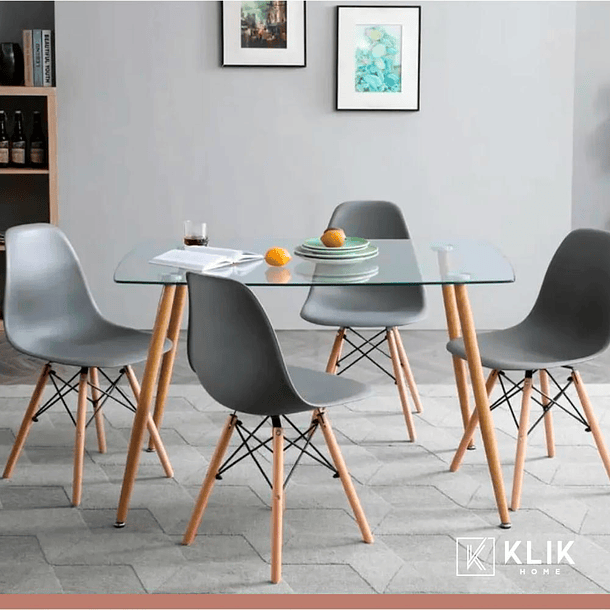 Pack de 4 Sillas Eames Grises 2