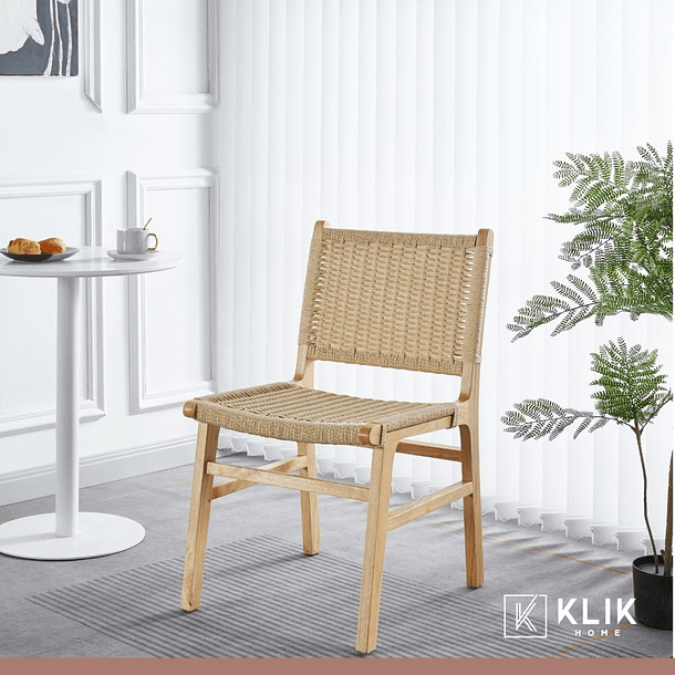 Pack de 2 Sillas de Comedor Danesa Elisa Wegner Madera con hilo de cuerda - Natural 2