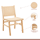 Pack de 2 Sillas de Comedor Danesa Elisa Wegner Madera con hilo de cuerda - Natural 3