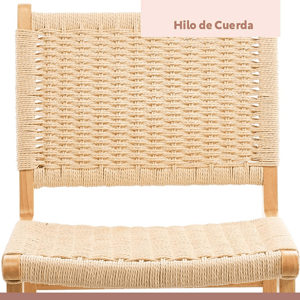 Pack de 2 Sillas de Comedor Danesa Elisa Wegner Madera con hilo de cuerda - Natural 5