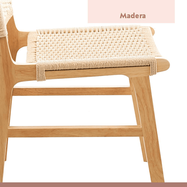 Pack de 2 Sillas de Comedor Danesa Elisa Wegner Madera con hilo de cuerda - Natural 6