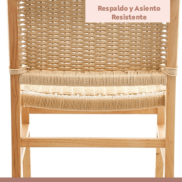Pack de 2 Sillas de Comedor Danesa Elisa Wegner Madera con hilo de cuerda - Natural 7