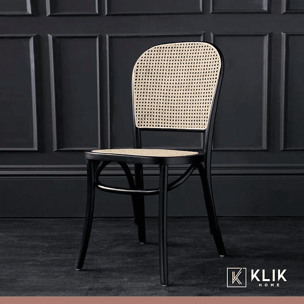 Pack de 2 Sillas de Comedor Hoffman o Lombardia Madera Rattan - Negra 8