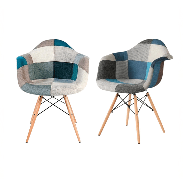 Pack de 2 Butacas Eames Patchwork Celeste 1