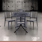 Mesa restaurant 80x80 Polipropileno + 4 Sillas Navy - Negra 2