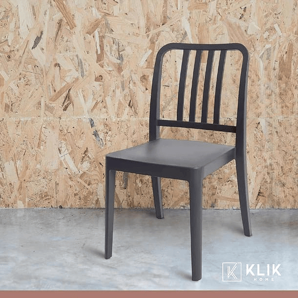 Mesa restaurant 80x80 Polipropileno + 4 Sillas Navy - Negra 8