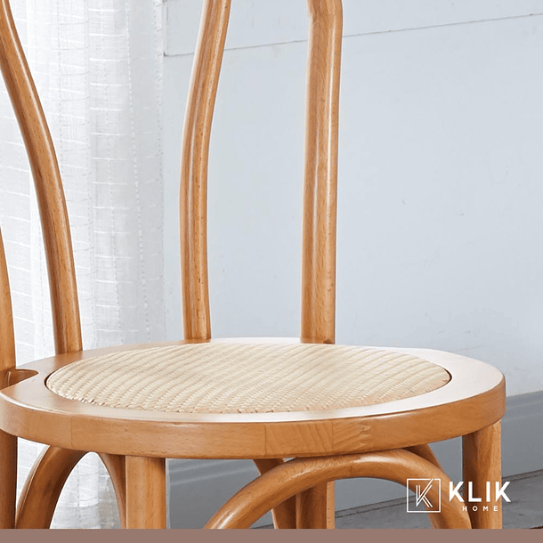 Pack 4 Sillas Amelia Vienna Madera Rattan - Natural 2